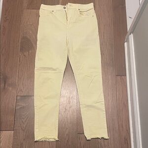 LOFT Women's Light Yellow Ankle Jeans